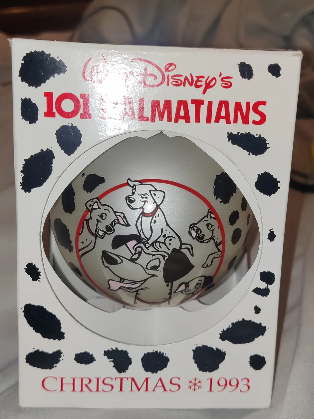 Disney 101 Dalmatians White Black Red Christmas Ornament